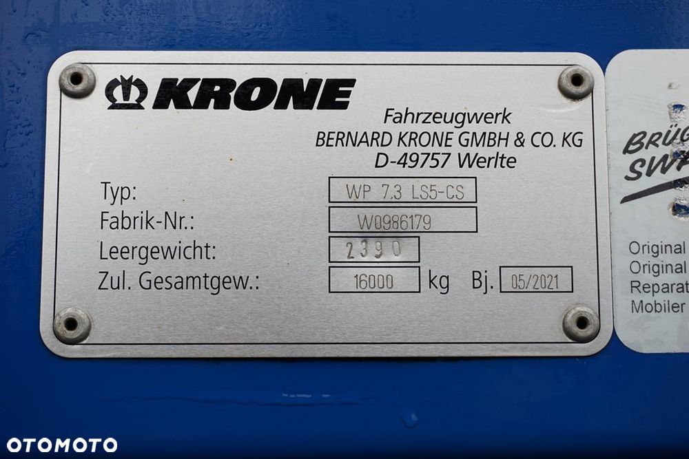 Krone ZABUDOWA / BDF / FIRANKA / DŁ. 7,3 M / 18 PALET - 9