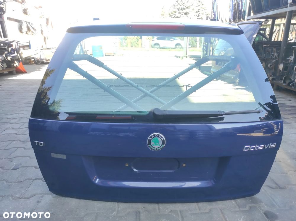 KLAPA BAGAŻNIKA TYLNA TYŁ SZYBA SKODA OCTAVIA 2 KOMBI 1Z9 LF5A NIEBIESKA KOMPLETNA WYSYŁKA !!!! - 1