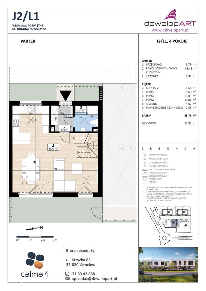 4-pokojowy dom 88m2 + ogródek Bezpośrednio - Pełny obrazek: 2/11
