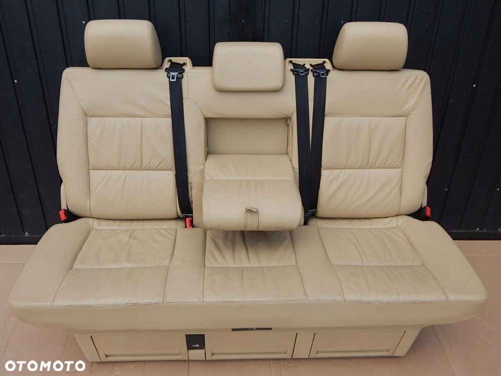 vw t5 t6 multivan fotel kanapa łóżko tył skóra beżowa - 1