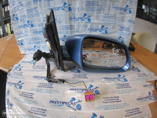 Espelho Esp3759 VW POLO 4 9N FASE 2 2008 1.4TDI 70CV 3P AZUL  DRT MANUAL COM PISCA, CAPA E VIDRO PARTIDO PISCA COM 2 PINOS - 1