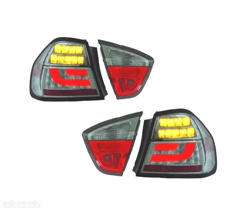 PILOTOS BMW E90 05-08 LED FUNDO CROMADO - 1
