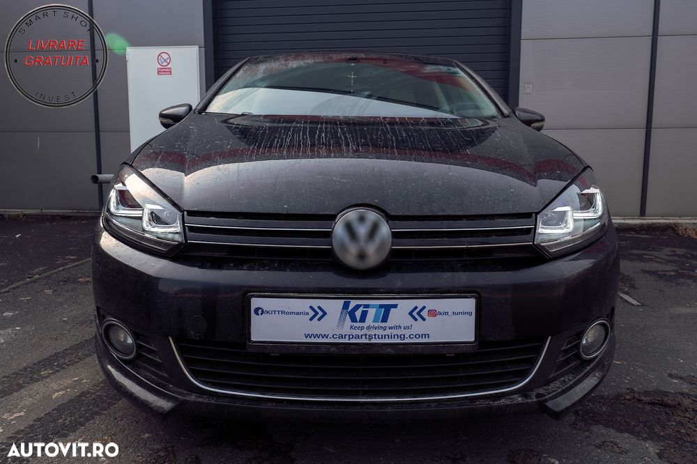 Faruri LED VW Golf 6 VI (2008-2013) Design Golf 7 3D U Design Semnal LED Dinamic- livrare gratuita - 15