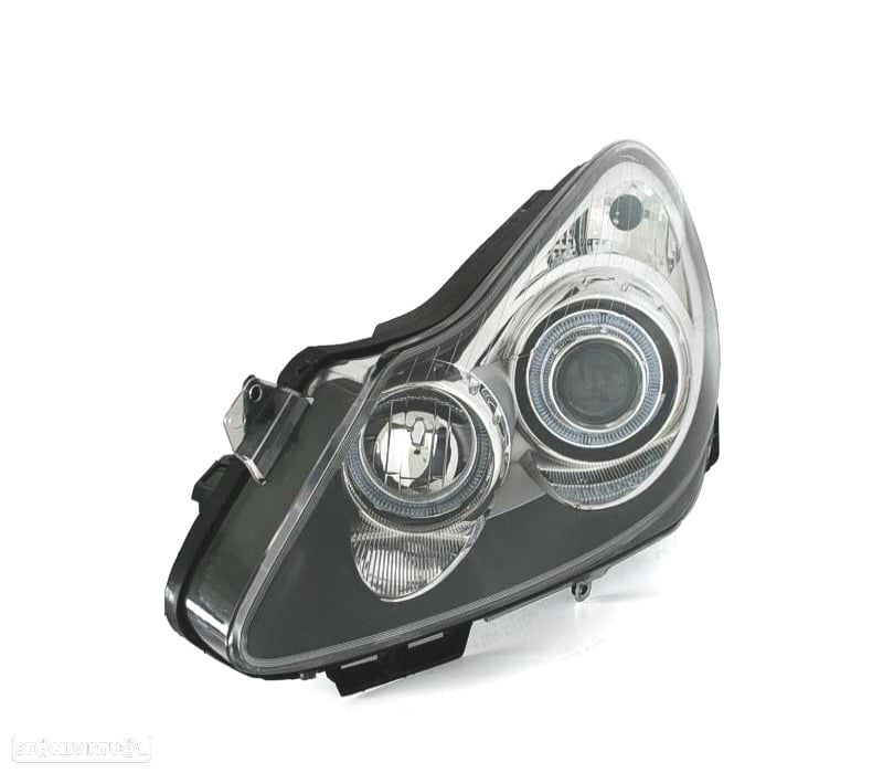 FARÓIS OPEL CORSA D 06-10 ANGEL EYES FUNDO PRETO - 2