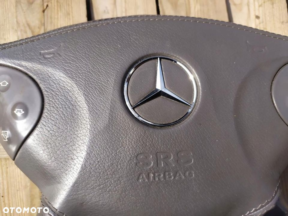 MERCEDES W211 AIRBAG KIEROWNICY PODUSZKA SKÓRZANA SZARA - 5