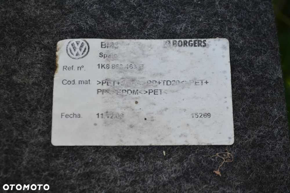 VW SCIROCCO WYKŁADZINA DYWAN BAGAŻNIKA 1K8863463B - 3