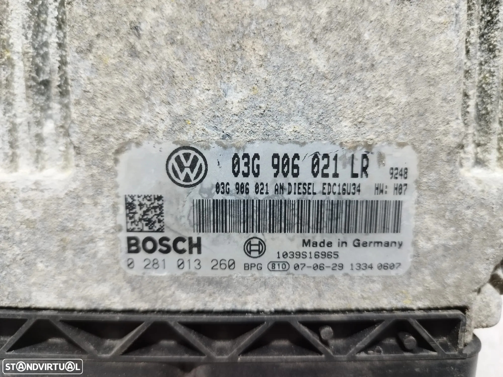 CENTRALINA ECU MOTOR VOLKSWAGEN VW PASSAT B6 1.9 TDI 130CV 03G906021AN  BKC03G906021LR 0281013260  EDC16U34 - 3