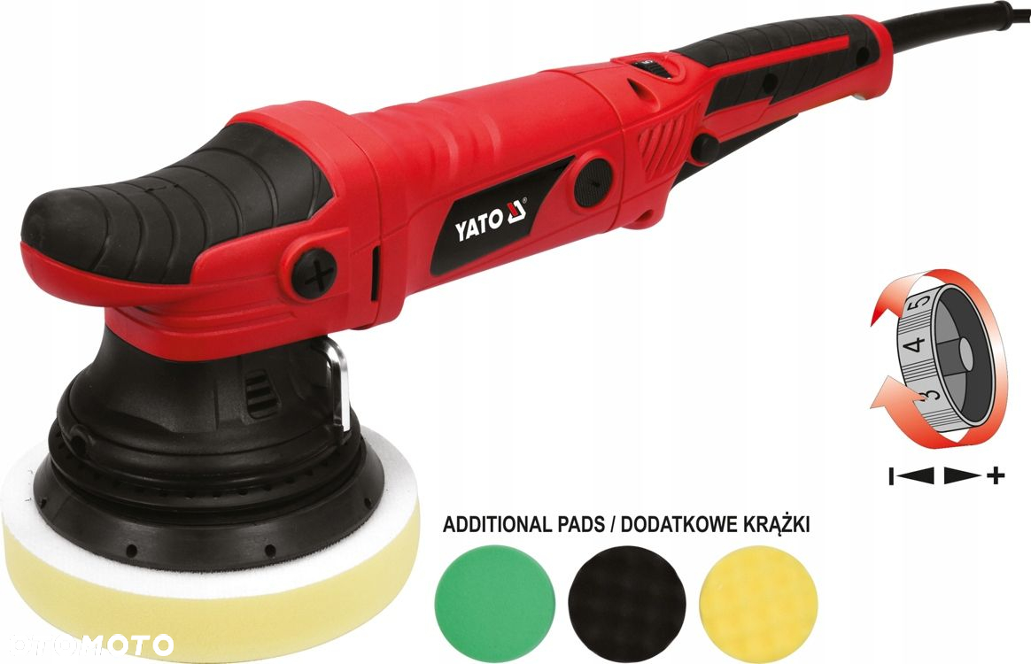 YATO POLERKA SZLIFIERKA MIMOŚRODOWA SAMOCHODOWA 720W 3 GĄBKI YT-82200 - 8
