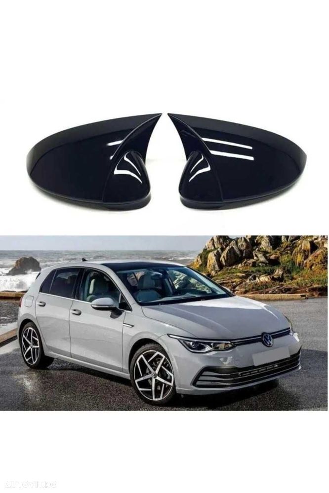 Set Capace Oglinzi Oglinda Batman Volkswagen Golf 8, M Style, Negru Lucios - 1
