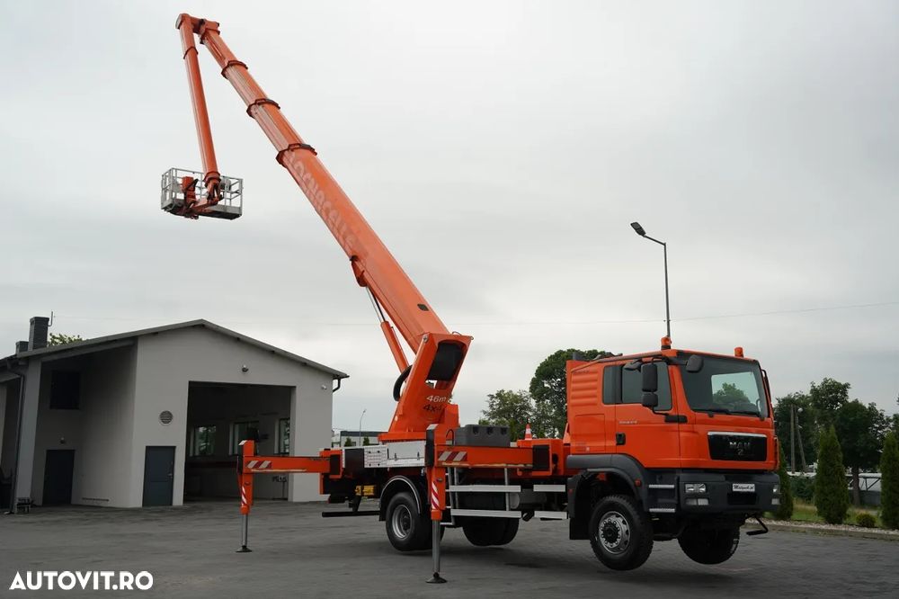 MAN TGM 18.290 / 4x4 / BRAȚ CU COLIVIE / ÎNĂLȚIME DE LUCRU 46M / MANUALĂ - 3
