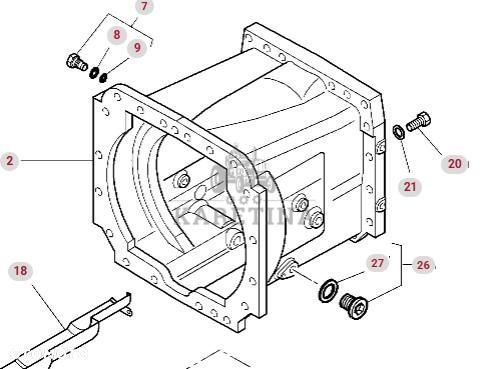 Massey Ferguson 7516 Obudowa Przekładni CZĘŚCI 4358606M12 - 1