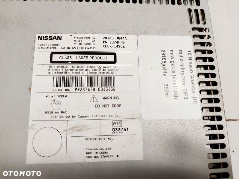 nissan qashqai j10 radio fabryczne mp3 nawigacja - 5