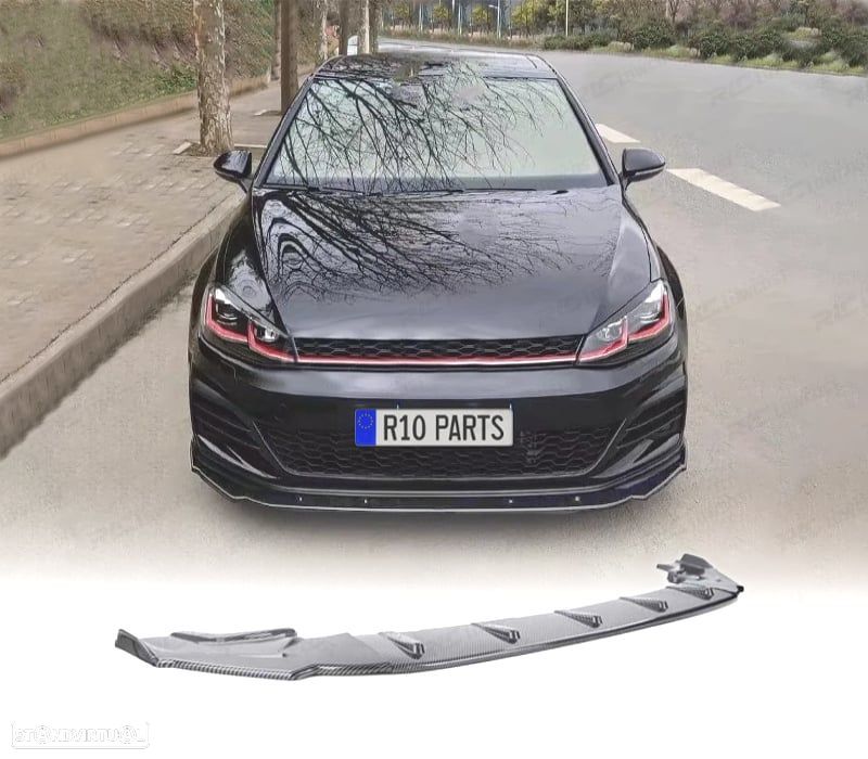 SPOILER LIP FRONTAL VOLKSWAGEN VW GOLF 7.5 GTI 17-20 LOOK CS CARBONO - 1