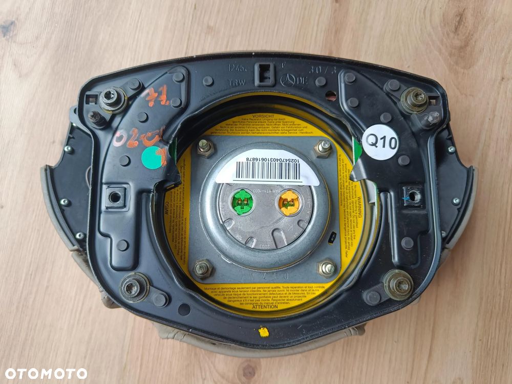 MERCEDES W211 AIRBAG KIEROWNICY PODUSZKA SKÓRZANA BEŻOWA BEŻ BANAN - 7