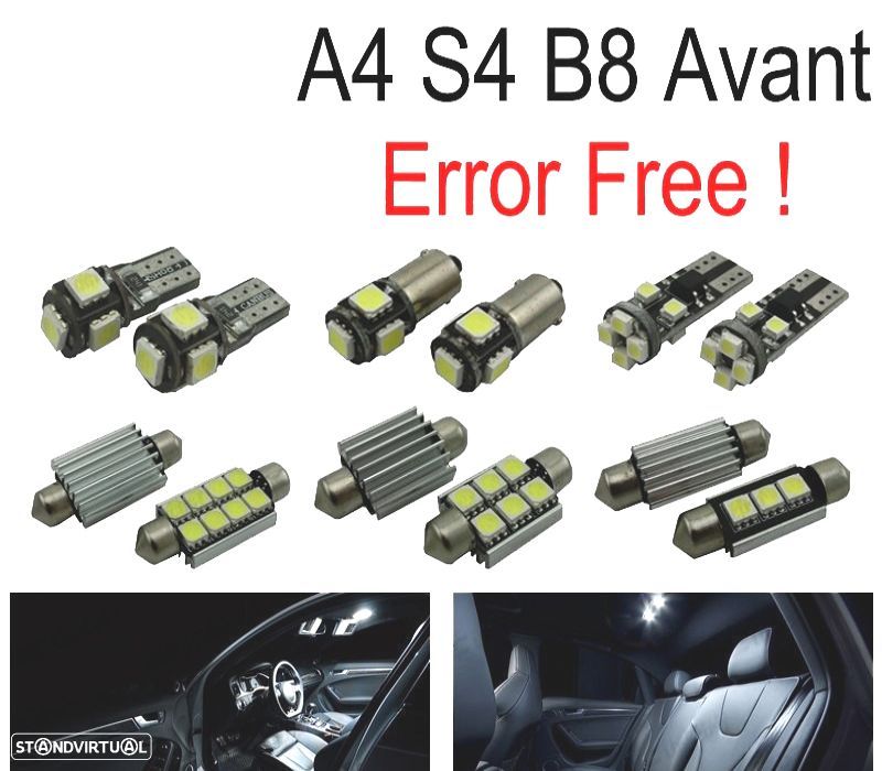 KIT COMPLETO 18 LAMPADAS LED INTERIOR PARA AUDI A4 S4 B8 AVANT 09-15 - 1