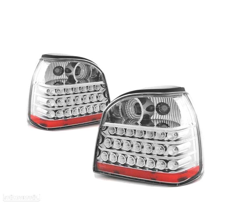 FAROLINS TRASEIROS LED PARA VOLKSWAGEN VW GOLF 3 91-97 CHROME CROMADO - 2