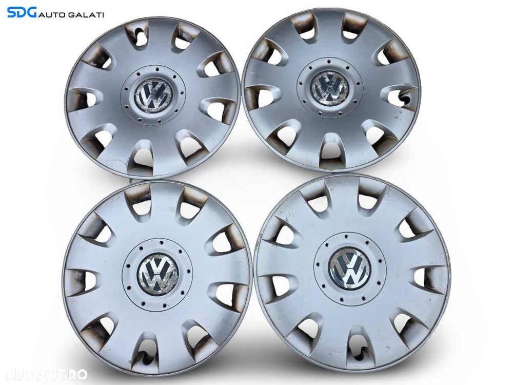 Set 4 Capace Jante Roti Tabla R15 Volkswagen Golf 5 2004 - 2008 Cod 1T0601147 [N5229] - 1