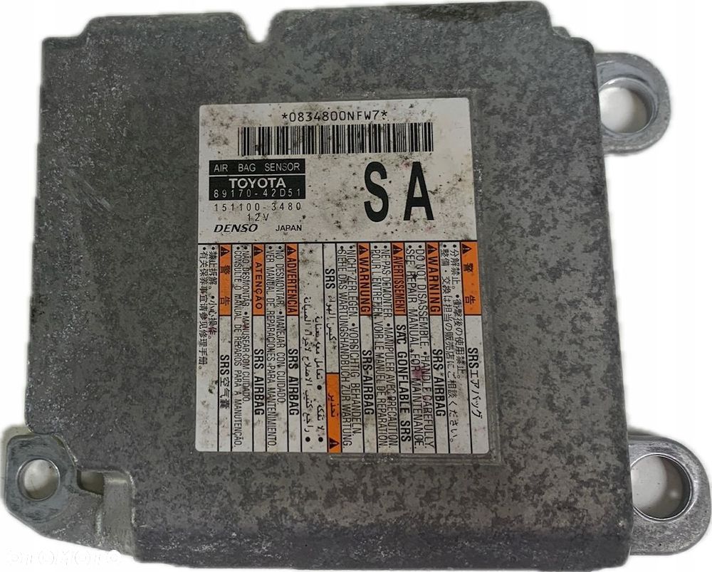 P4 TOYOTA RAV4 V 5 2020 - STEROWNIK MODUŁ PODUSZEK AIRBAG 89170-42D51 - 1