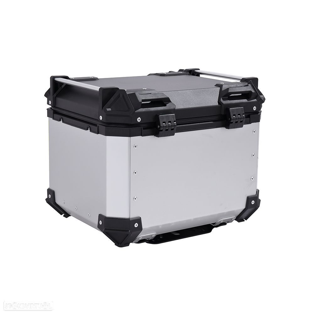 top case 45 litros aluminio silver com base de montagem - 2