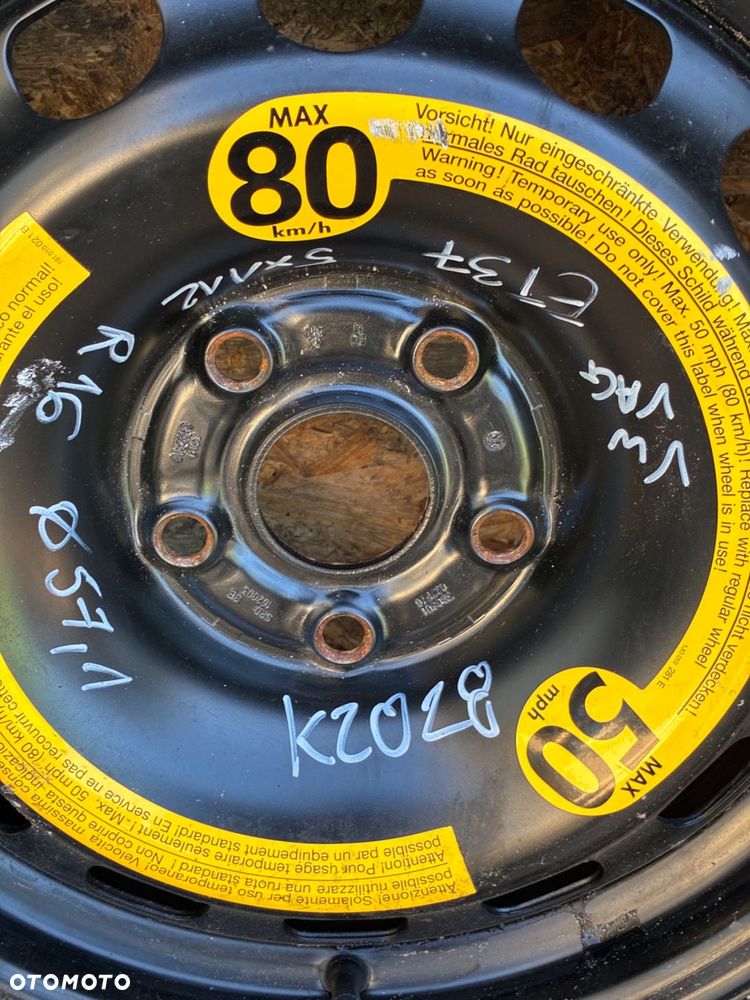 VW 5X112 ET37 R16 FI57 120/55  KOŁO DOJAZDOWE 7JX16H2 - 3