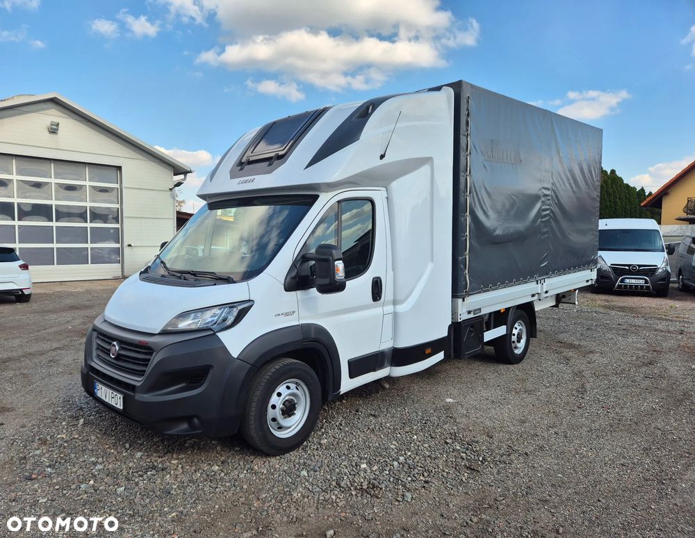 Fiat DUCATO 2.3 180KM SPOJTRAK TWINCAB PLANDEKA FIRANA 8EP KLIMATRONIK WEBASTO NAWIGACJA PODUSZKI SERWIS ASO FV23% ZADBANY BEZ WKŁADU FINANSOWEGO - 2