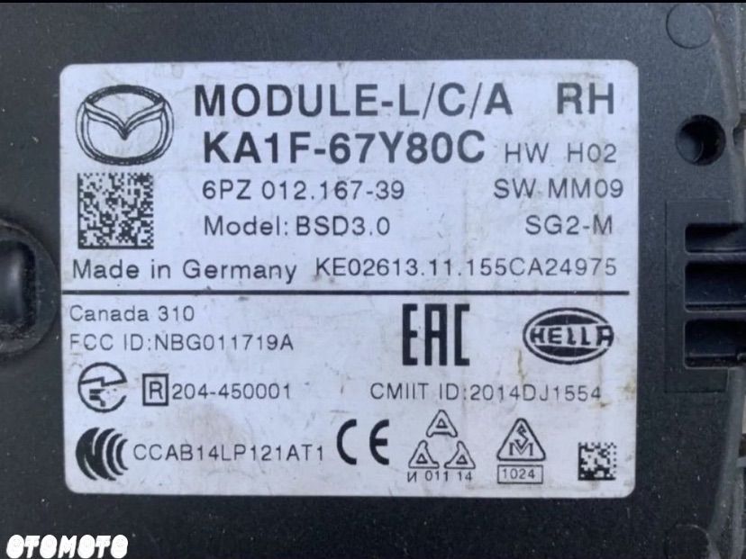 KA1F-67Y80C Moduł czujnik radar pasa ruchu LCA prawy Mazda cx5 cx-5 lift - 3