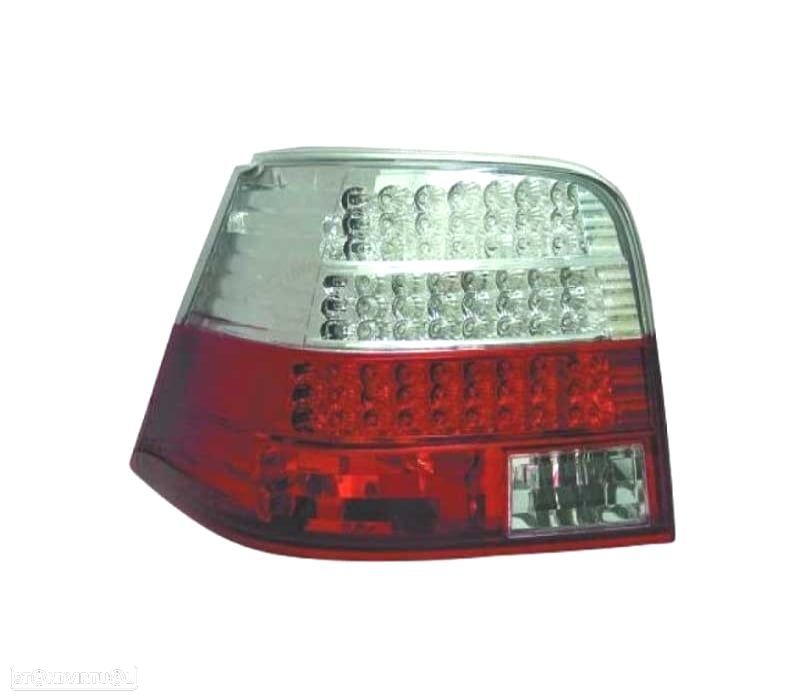 FAROLINS VOLKSWAGEN VW GOLF 4 97-03 LED VERMELHO CROMADO - 2
