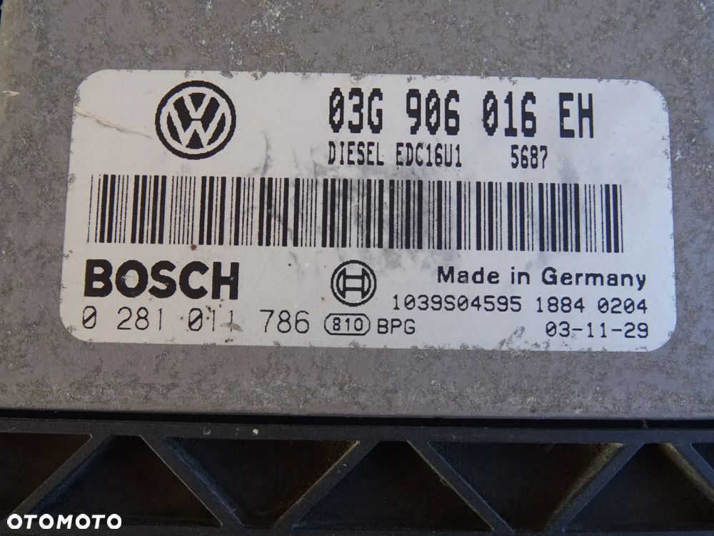 MODUŁ STEROWNIK KOMPUTER SILNIKA EDC16U1 2,0 TDI VW TOURAN AUDI SEAT SKODA - 4