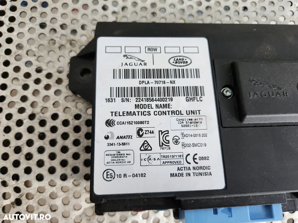 Modul Telefon Telematic Range Rover Evoque Discovery Sport An 2012-2013-2014-2015-2016-2017-2018 Cod DPLA-70718-NX Jaguar E/F Pace Dezmembrez Range Rover Evoque Facelift An 2015-2016-2017-2018-2019 2.0 D Automat 4x4 Volan Stanga - Dezmembrari Arad - 4