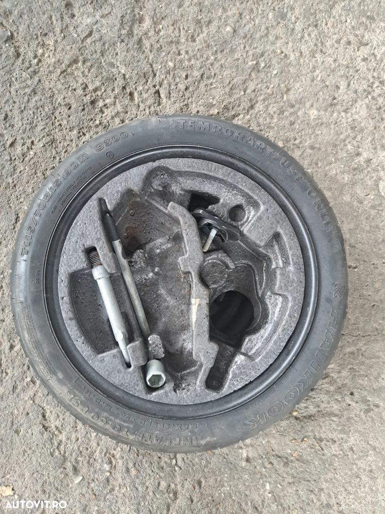 Roata de rezerva Slim Capac protectie roata Cheie prezoane si Carlig Originale Smart Forfour 454 2004-2006 - 3