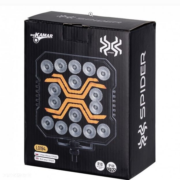 Lampa robocza X-SPIDER 16 LED kwadrat halogen 12/24V moc 60W IP68 + pozycja DUZA SILNA !!  Kalisz Łódzka 80a - 18