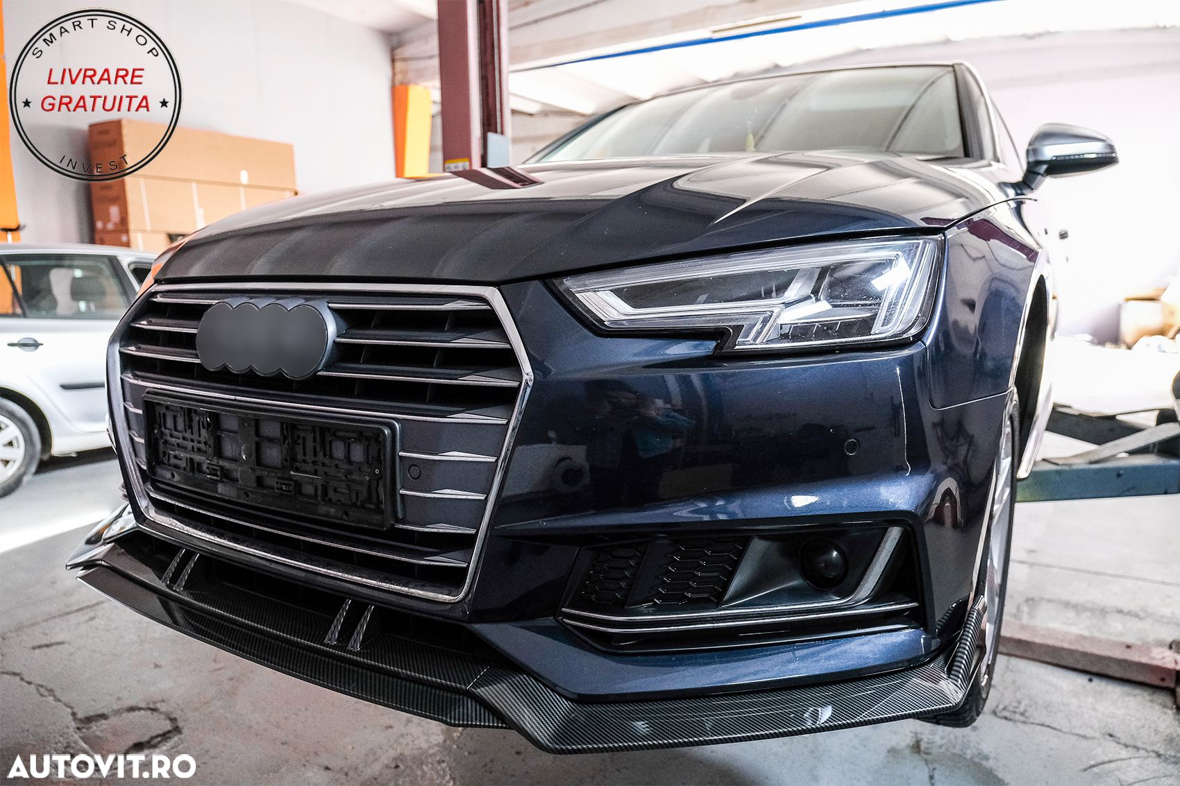 Prelungire Bara Fata Lip Audi A4 B9 8W S-Line (2016-2018) Carbon Look- livrare gratuita - 12