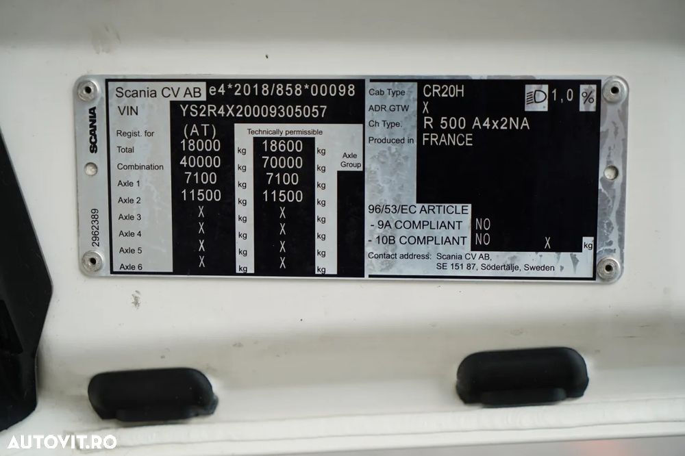 Scania R 500 / RETARDER / I-PARK COOL / 2022 - 34