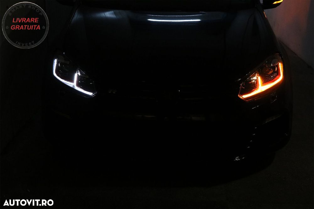 Faruri LED VW Golf 6 VI (2008-2013) Facelift G7.5 GTI Design Rosu Semnalizare Secv- livrare gratuita - 13