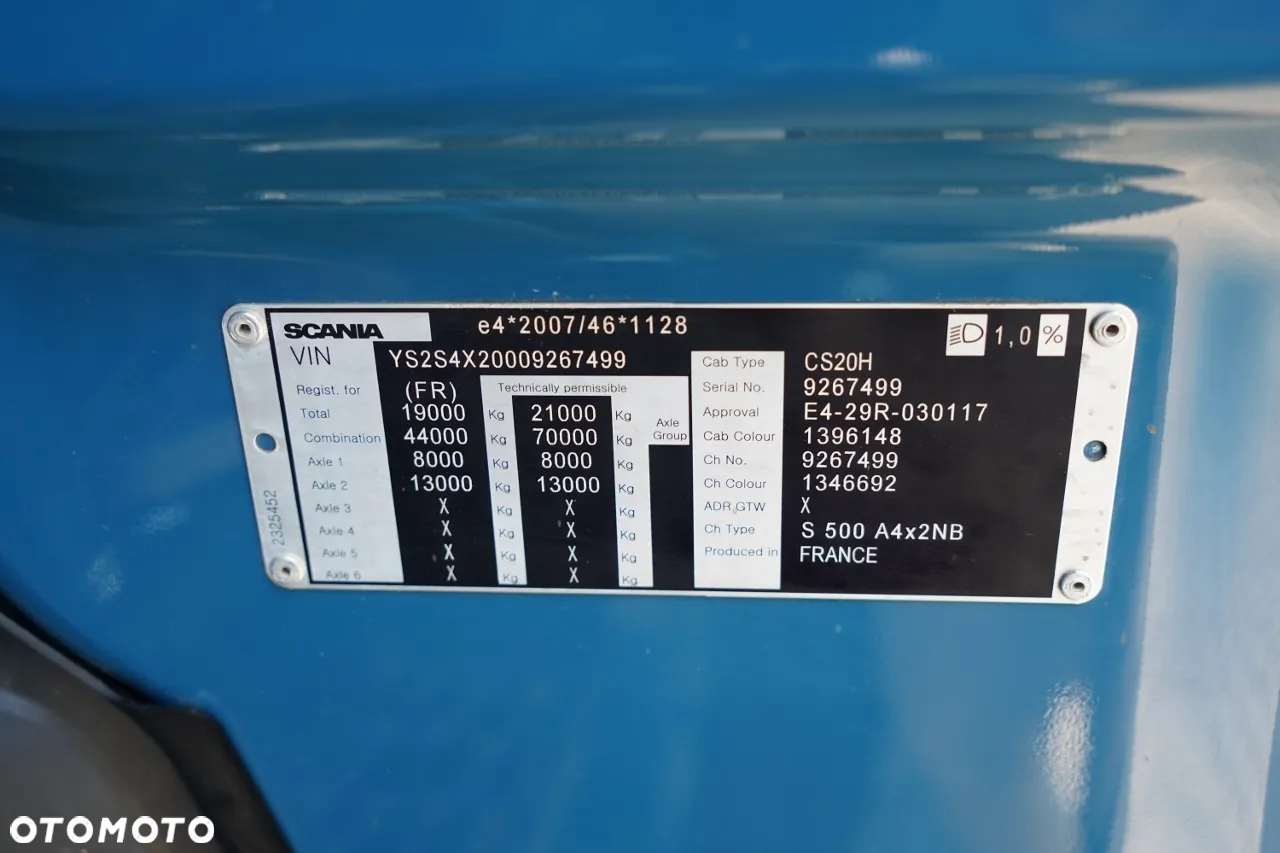 Scania S 500 / RETARDER / KLIMA POSTOJOWA / CAŁA NA PODUSZKACH  / OPONY 100% / ALUFELGI / BOGATE WYPOSAŻENIE / SPROWADZONA / PO KONTRAKCIE SERWISOWYM - 36