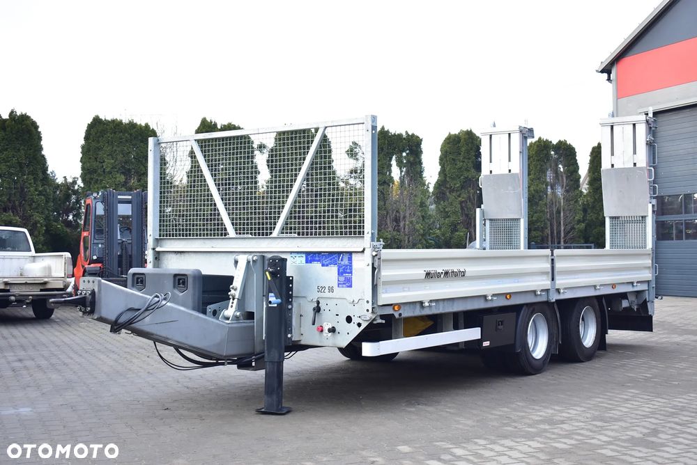 Müller-Mitteltal Przyczepa niskopodwoziowa/ Tandem/ do transportu maszyn budowlanych, kontenerów/ DMC : 18.000 KG/ Najazdy/ Sprowadzona z Niemiec / Jak nowa ! - 3