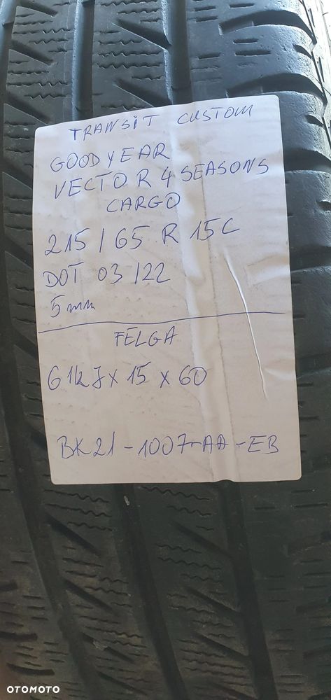 Felgi stalowe z oponami 6.5J ET60 5x160 215/65 R15C Ford Transit Custom MK8 - 11