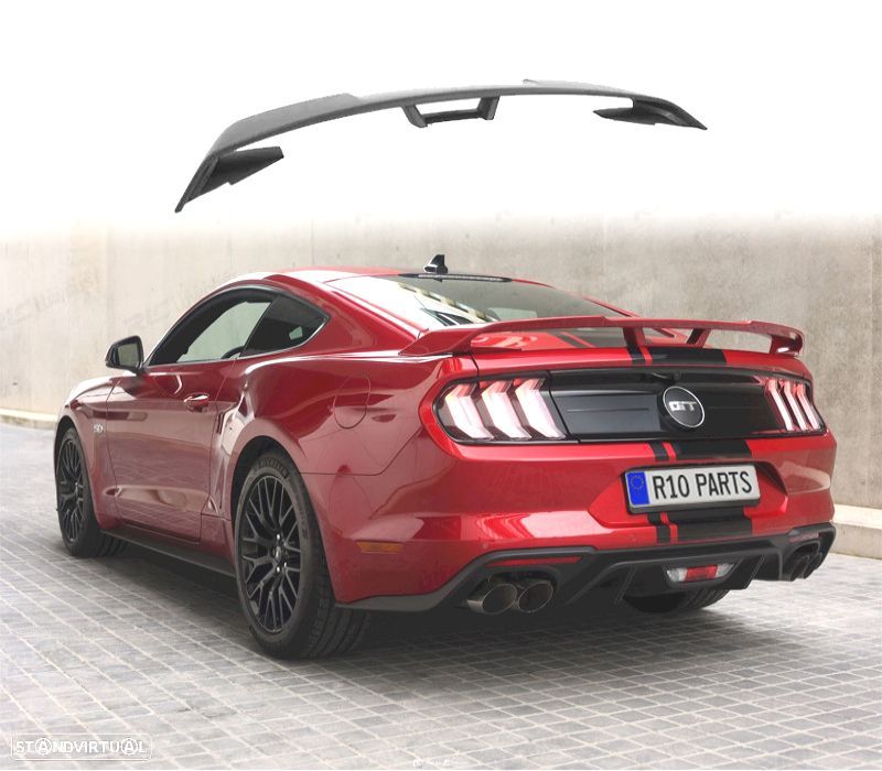 SPOILER FORD MUSTANG 15-23 LOOK GT PRETO MATE - 1