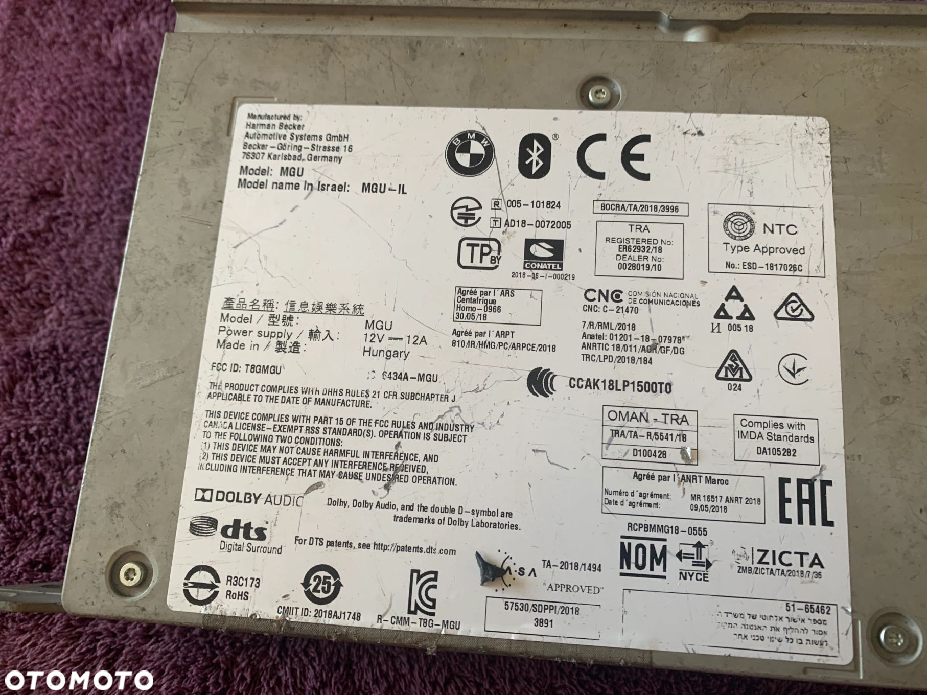 RADIO NAWIGACJA MGU 9436643 F40 G20 G28 G30 G01 G02 G22 G23 G26 - 3