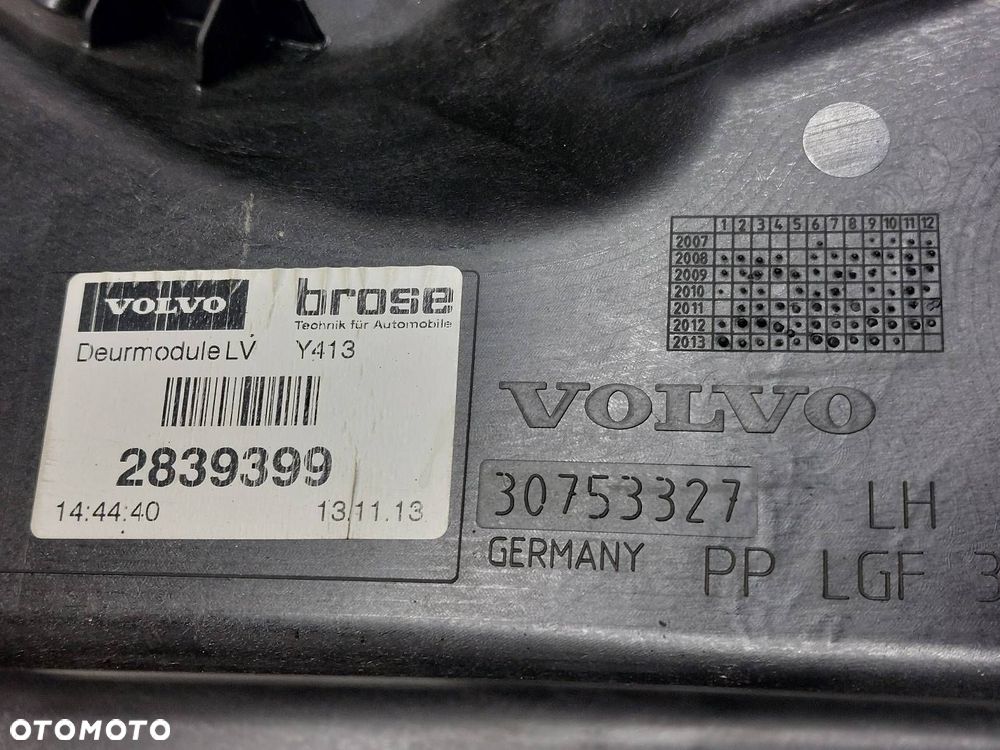MECHANIZM PODNOŚNIK SZYBY LEWY PRZÓD + MODUŁ VOLVO XC60 I 30753327 30798030 - 6