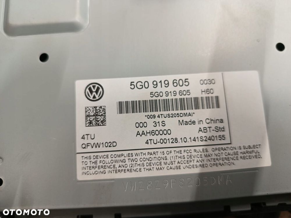VW GOLF VII RADIO WYŚWIETLACZ 5G0919605 - 2
