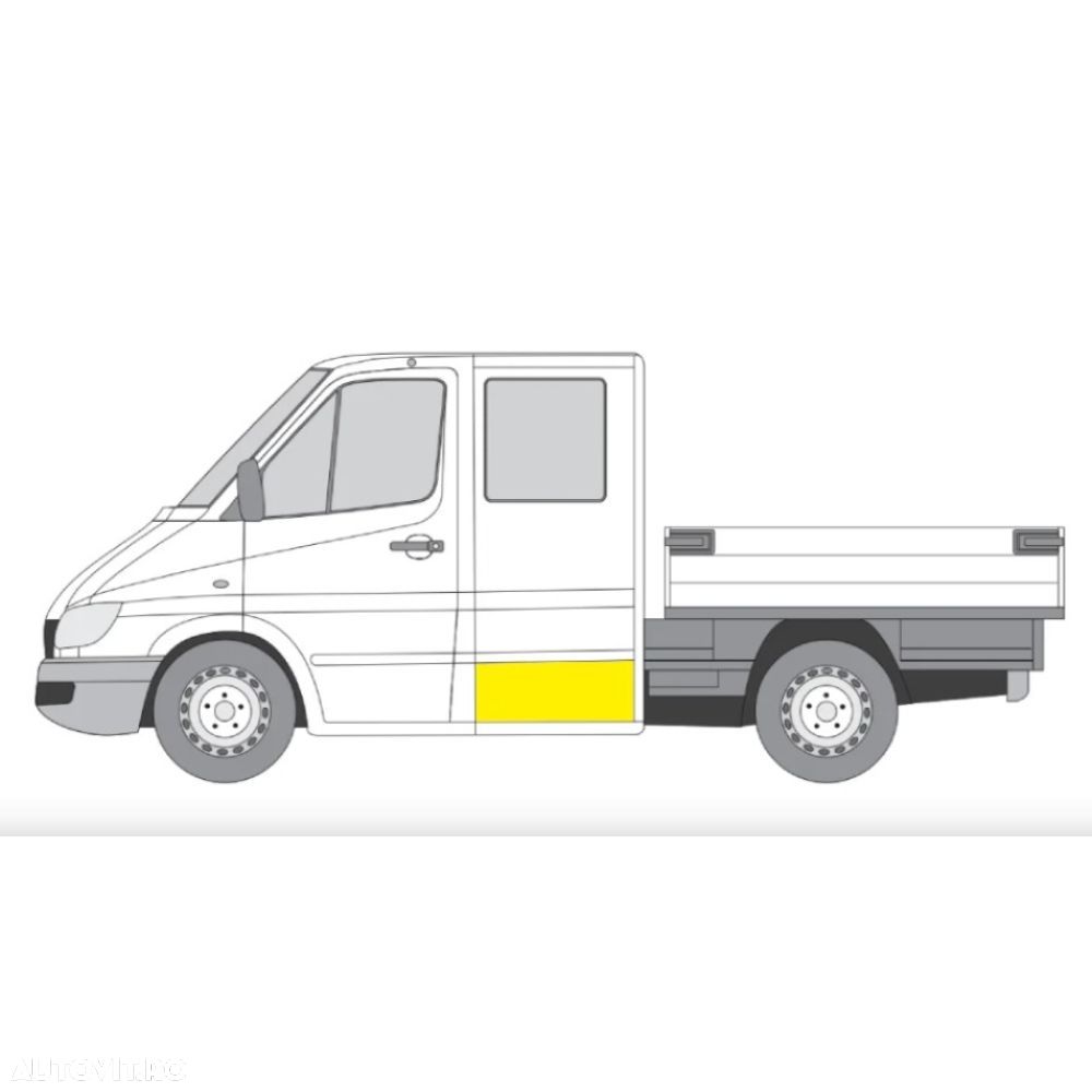 Panou de reparatie usa Mercedes Sprinter, 07.2006-06.2018, Double Cab; Vw Crafter (2e), 12.2005-04.2017, Double Cab, partea Stanga, usa spate; inferioara; inaltime 320 mm - 2