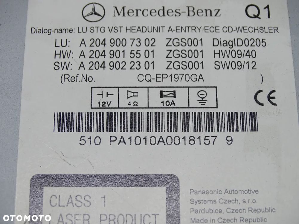 MB C W204 Radio wyswietlacz 2049007302 - 7