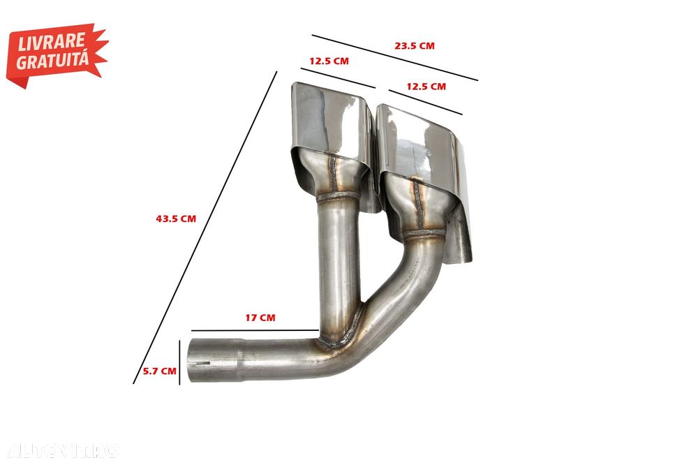 Ornamente toba Audi Q7 4M (2015-2019) SQ7 Design Chrome doar pentru Benzina- livrare gratuita - 12