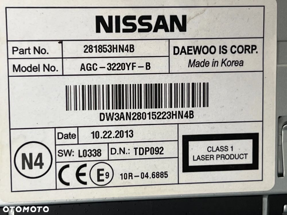 RADIO CD NISSAN MICRA K13 281853HN4B - 4