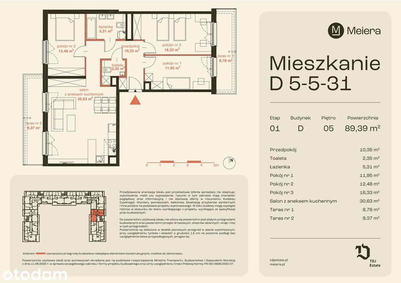 4-pokojowe mieszkanie 89m2 + 2 tarasy Bezpośrednio - Pełny obrazek: 2/13