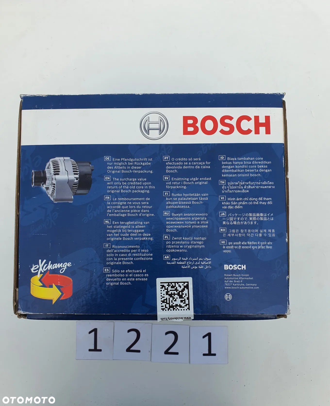 Alternator 14 V, 60 A, Bosch 0986037321, Renault 19, Rapid, Clio, BEZ ZWROTU / KAUCJI - 7