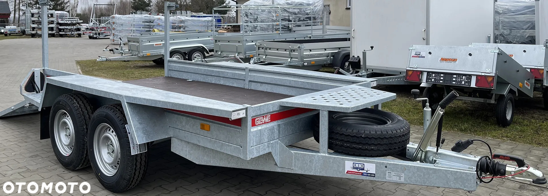 GEWE Przyczepa do przewozu minikoparki GEWE typ P3500 299x148 cm DMC: 2700 kg - 2