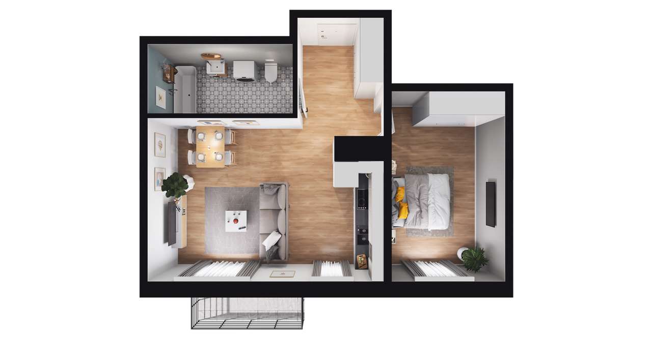 2-pokojowe mieszkanie 46m2 + balkon Bez Prowizji - Pełny obrazek: 2/23