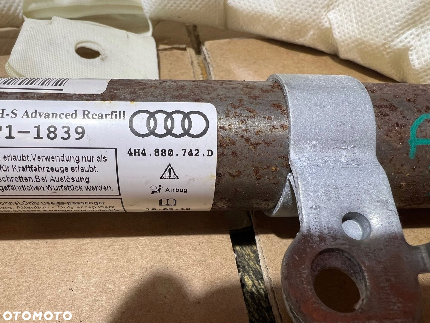 AUDI A8 D4 LONG KURTYNA PRAWA AIRBAG PRAWY 4H4880742D - 5